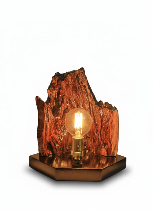 ,,SPIRITUL PADURII ,, Veioza Handmade din lemn de stejar